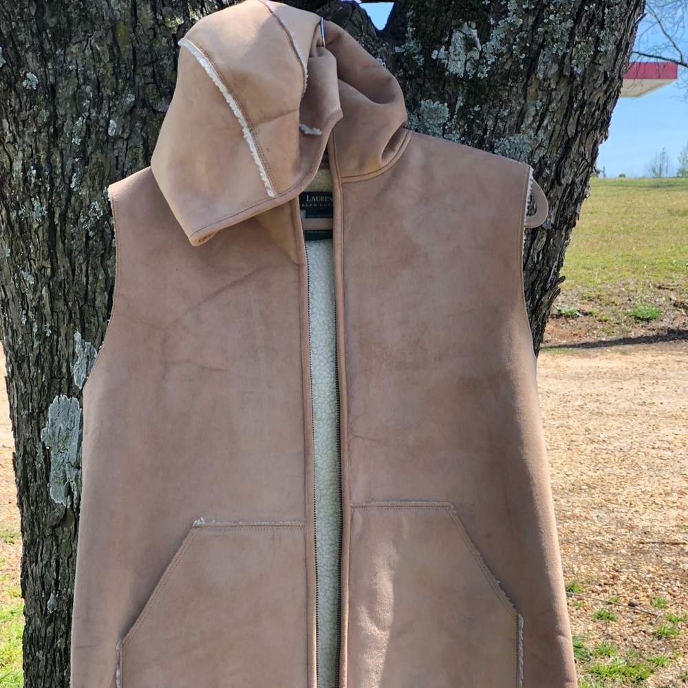 Ralph Lauren Faux Suede Vest with Sherpa Lining